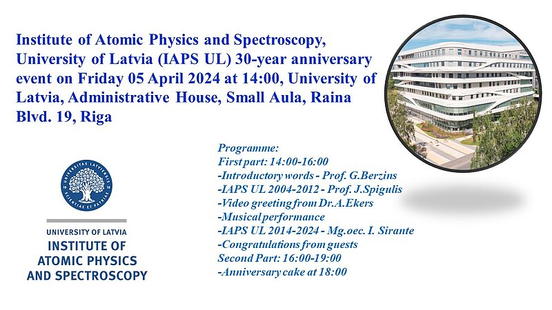 Institute of Atomic Physics and Spectroscopy celebrates 30th anniversary