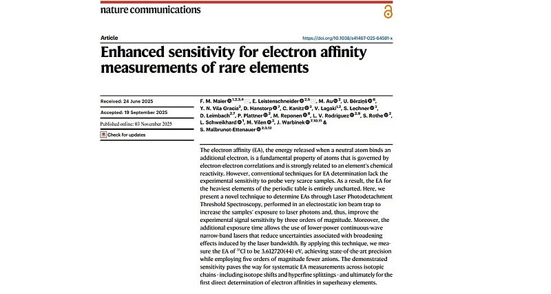 ASI vadošā pētnieka publikācija prestižajā 'nature communications' žurnālā