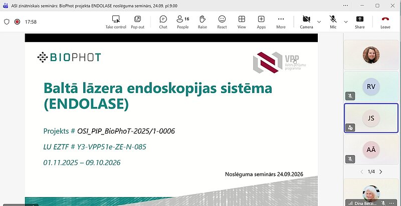 Baltā lāzera endoskopijas sistēma’ – ENDOLASE projekta noslēguma seminārs